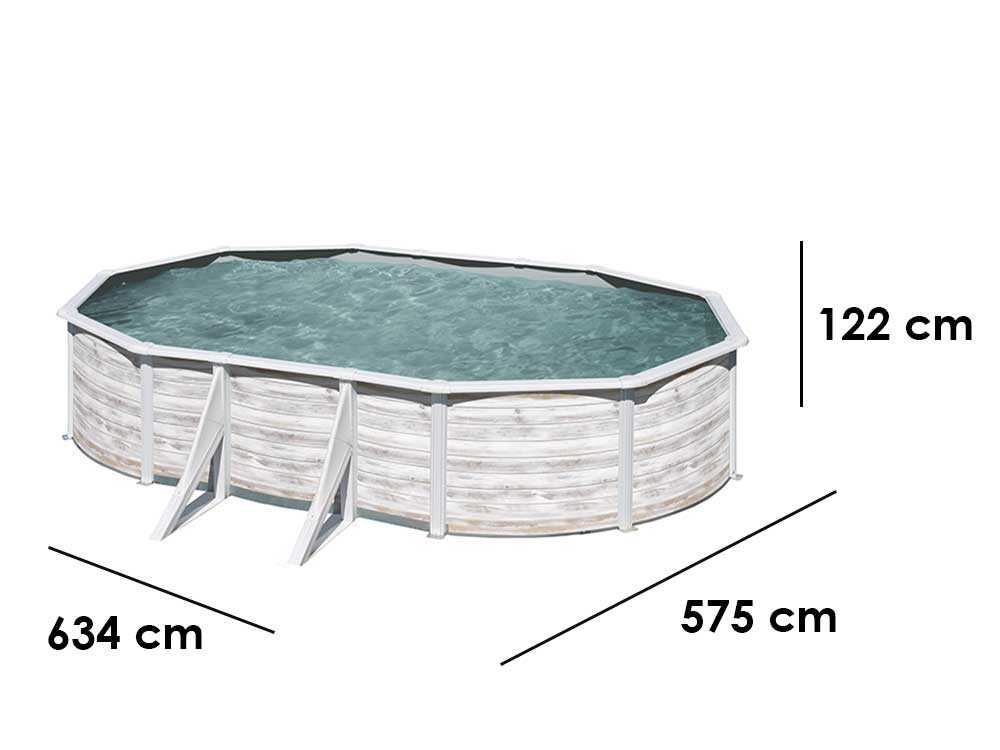 Gre Finlandia Oval 610x375x120cm - Stahlwandbecken