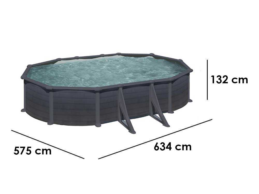 Gre Granada Ovale 610x375x132cm - Stahlwandpool