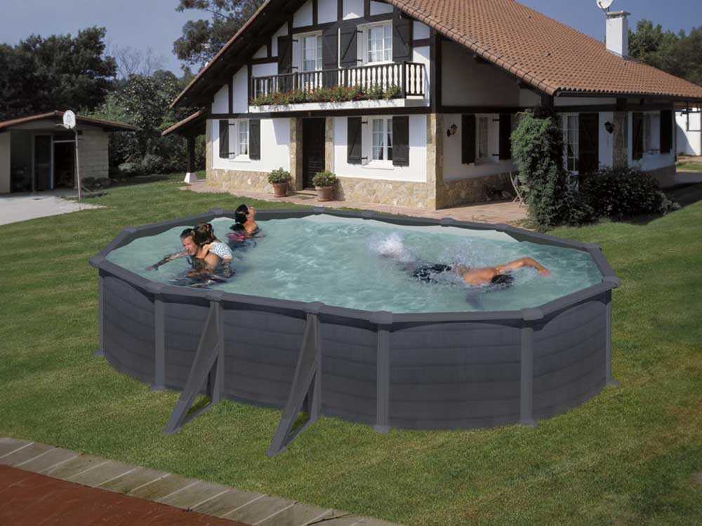 Gre Granada Ovale 610x375x132cm - Stahlwandpool – Bild 3