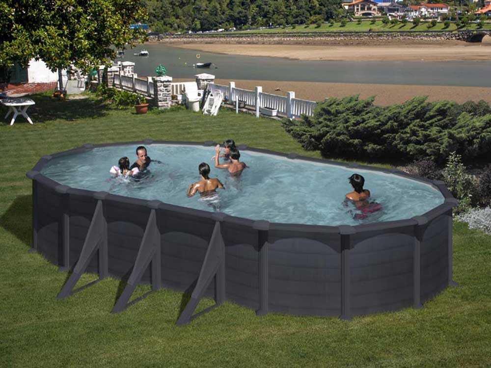 Gre Granada Ovale 730x375x132cm - Ovalbecken mit Stahlwand – Bild 3