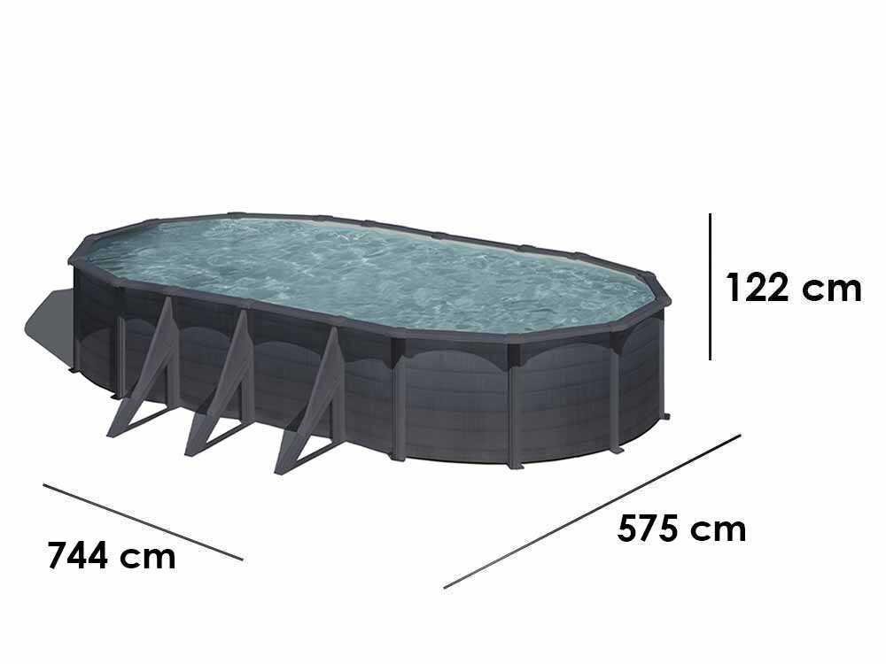Gre Kea Ovale 730x375x120cm - Stahlwandpool