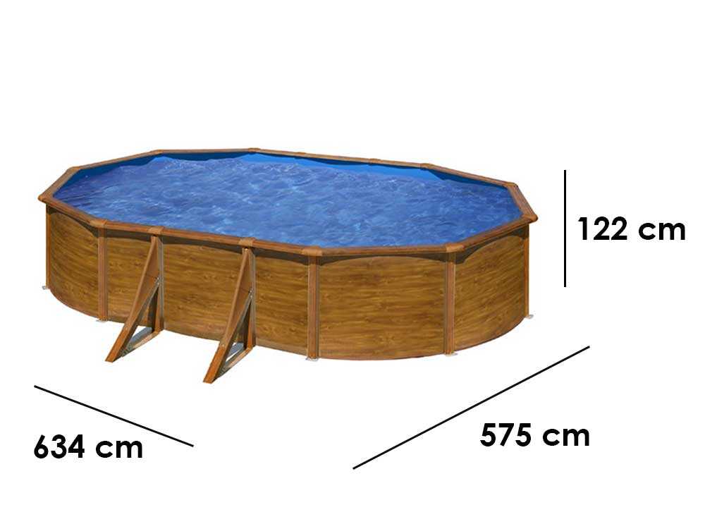 Gre Pacific Oval 610x375x120cm - Stahlwandpool