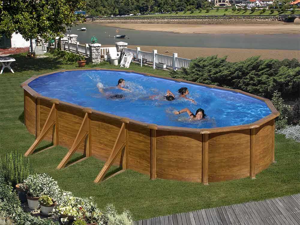 Gre Pacific Oval 730x375x120cm - Oberirdischer Stahlpool – Bild 3