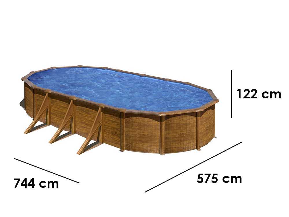 Gre Pacific Oval 730x375x120cm - Oberirdischer Stahlpool