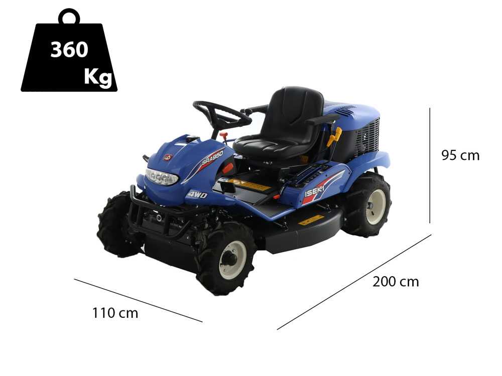 Hochgras-Rasentraktor Iseki SRA 950A 4WD - Kawasaki Motor 726 cm³ -  Vierradantrieb