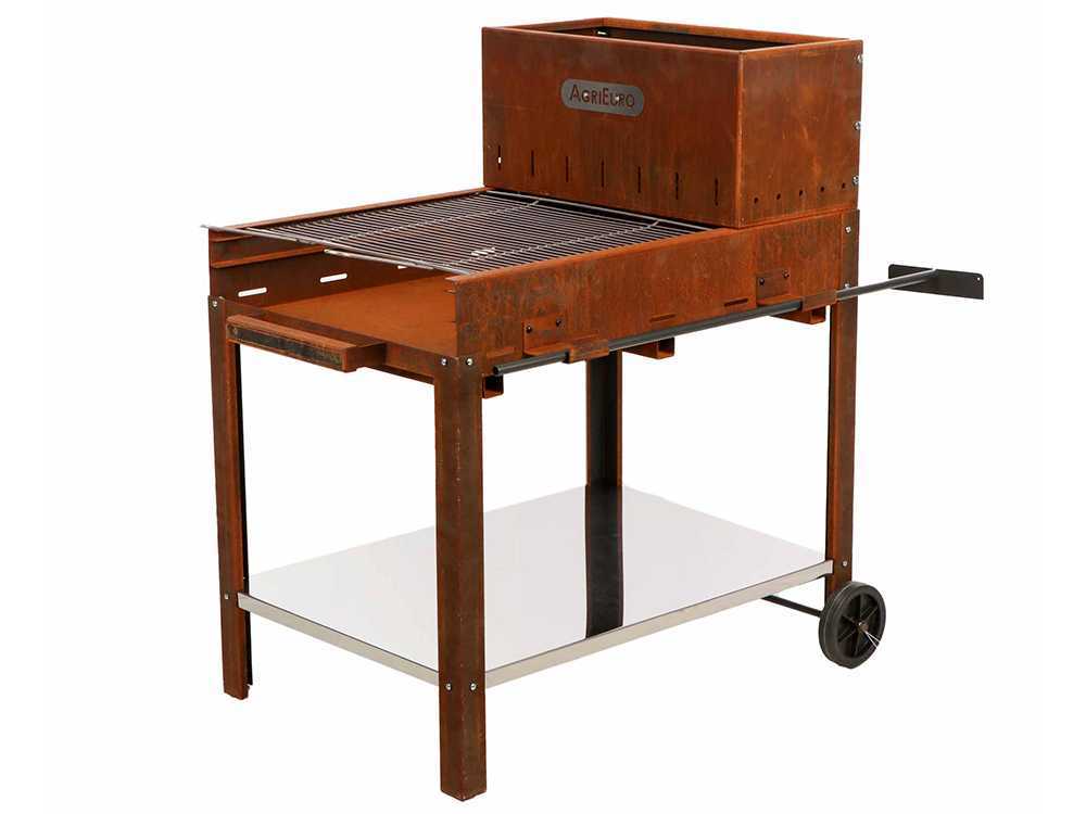 Holz- und Kohlegrill Super Flipper aus Cortenstahl – Bild 3