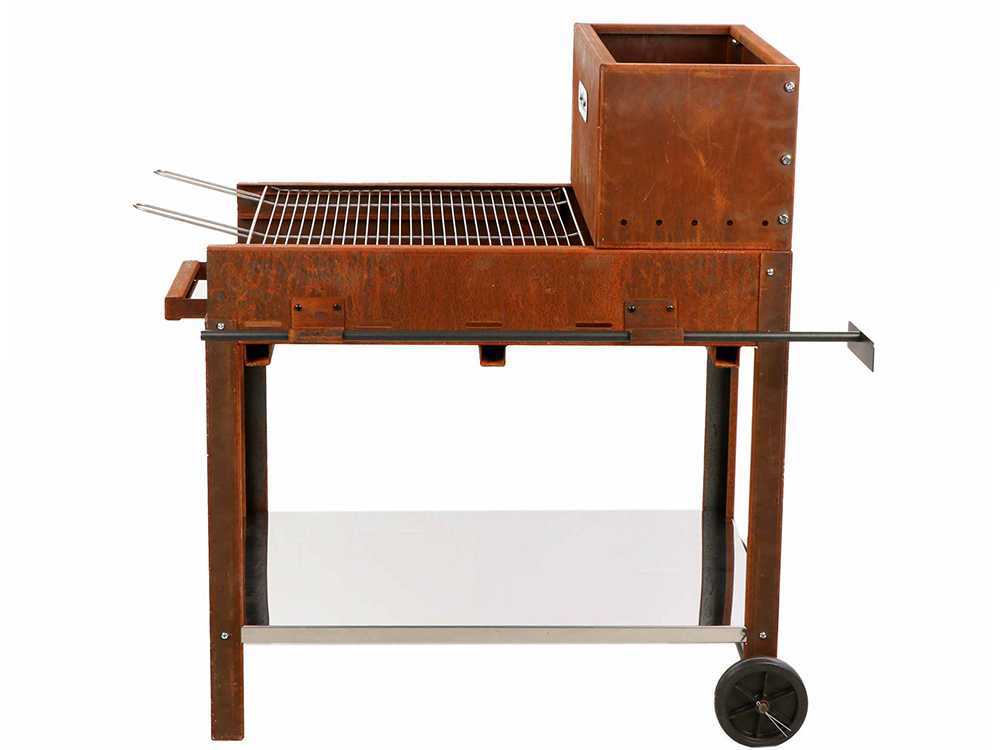 Holz- und Kohlegrill Super Flipper aus Cortenstahl – Bild 4