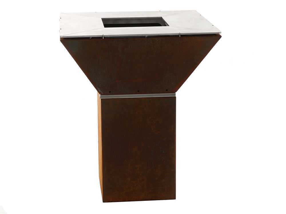 Holzkohlegrill COLORADO - 80x80 cm Grillrost - Gehäuse komplett aus Corten – Bild 4