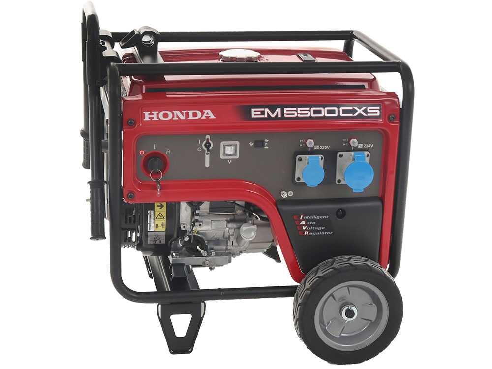 Honda EM 5500CXS - Benzin-Stromerzeuger mit Rädern und AVR-Regelung 5.5 kW - Dauerleistung 5 kW - 230V + ATS – Bild 3