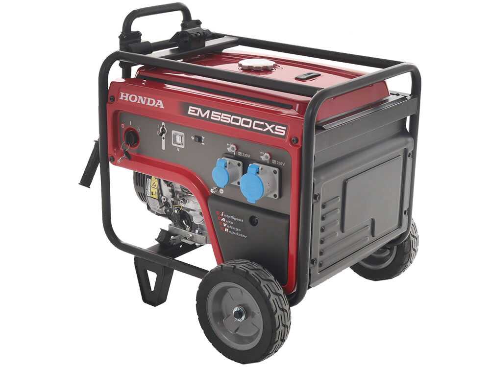 Honda EM 5500CXS - Benzin-Stromerzeuger mit Rädern und AVR-Regelung 5.5 kW - Dauerleistung 5 kW - 230V + ATS – Bild 4