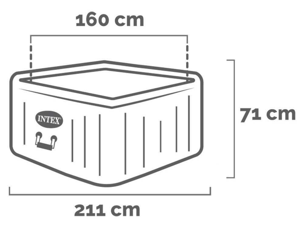 Intex Carrée Chevron Deluxe 28446EX - Ø173x71 cm - Whirlpool Spa