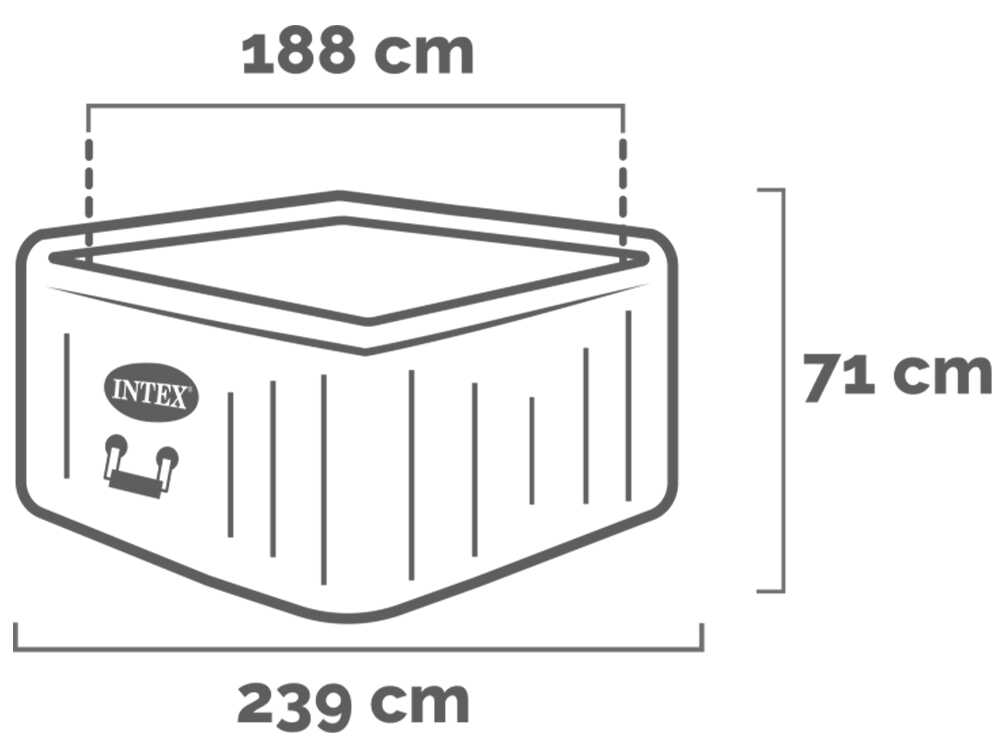 Intex Square Greystone Deluxe 28452NP - Ø193x71 cm - Whirlpool Spa