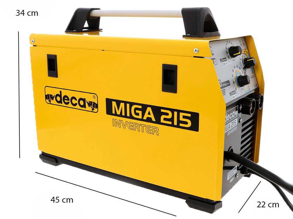 Inverter Fülldraht-Schweißgerät Multiprocessing Deca MIGA 215 1Ph 230/50-60 - GAS/NO GAS