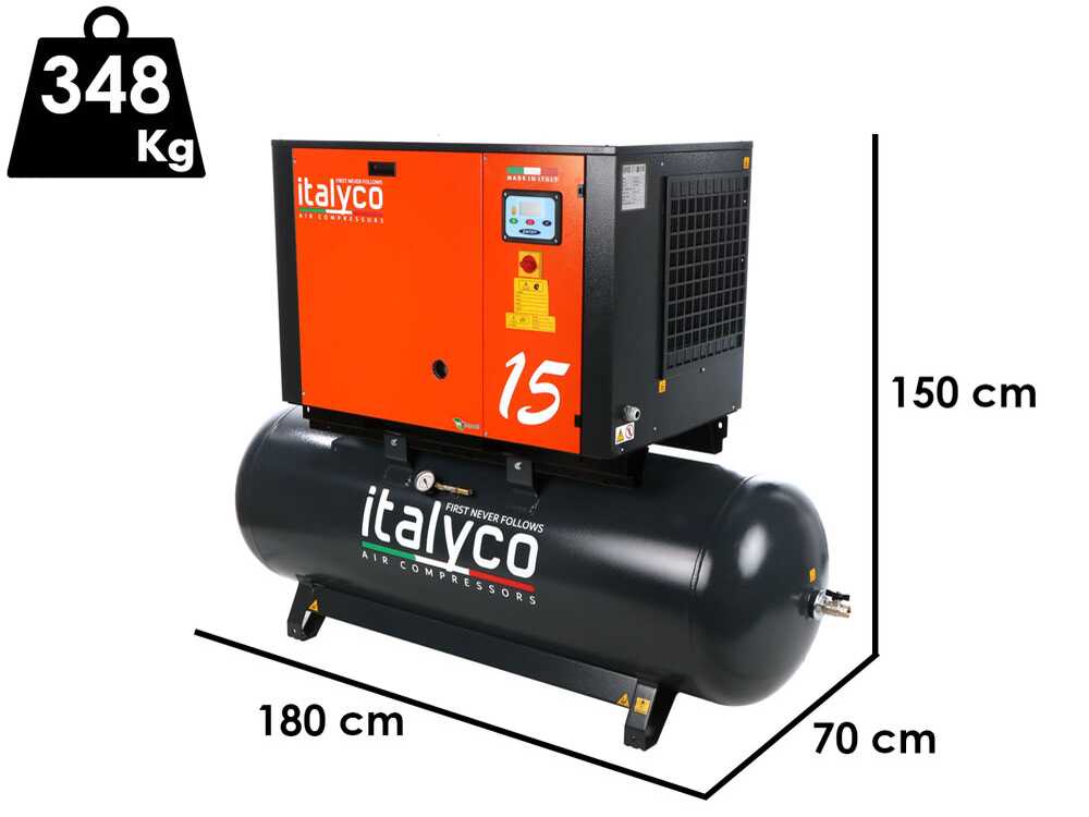 Italyco KV 15/500 Premium - Schraubenkompressor - Max. Druck 10 bar