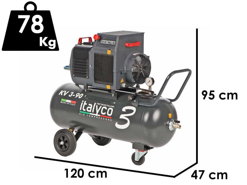 Italyco KV 3/90 - Schraubenkompressor - max. Druck 10 bar
