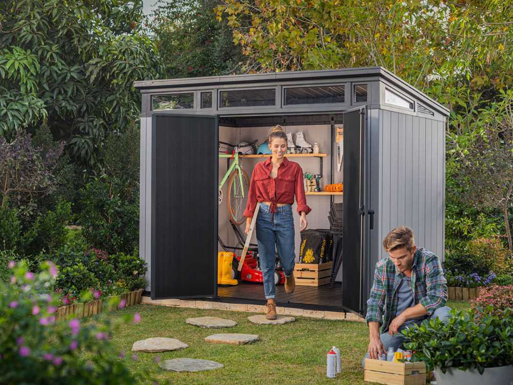 Keter Artisan grau - Gartenhaus - mit Doppeltüren - 277x218x226 cm – Bild 4