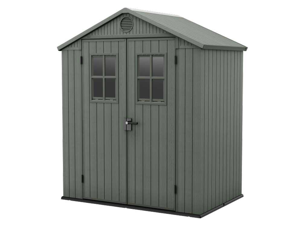 Keter Darwin grün - Gartenhaus - mit Frontfenstern - 190x122x221 cm – Bild 2