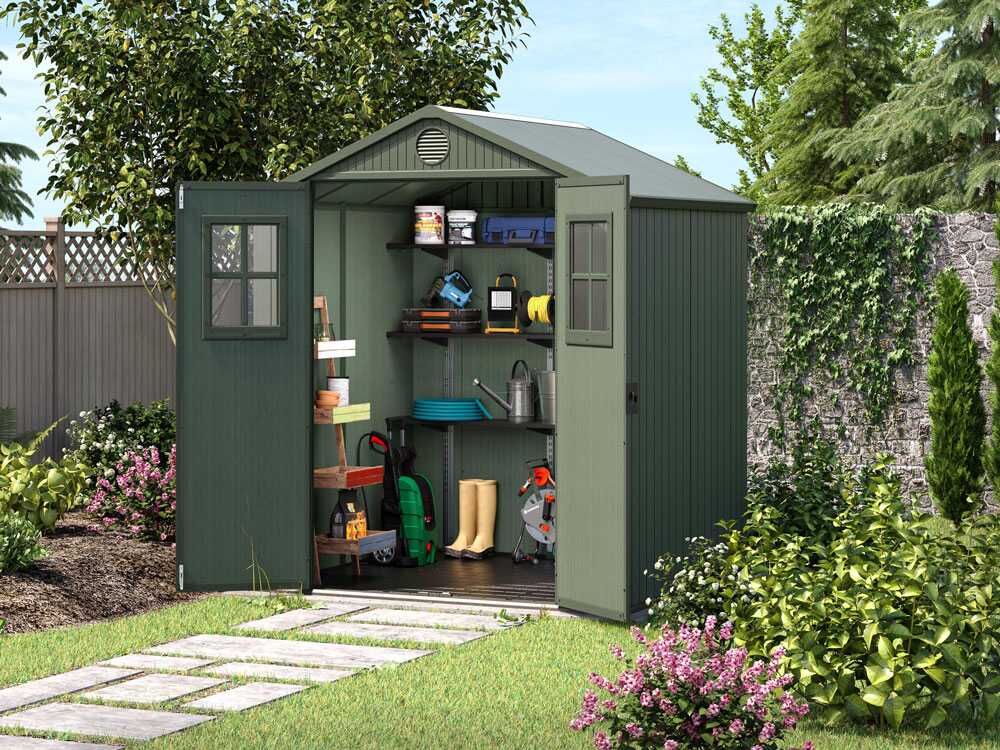 Keter Darwin grün - Gartenhaus - mit Frontfenstern - 190x183x221 cm – Bild 4