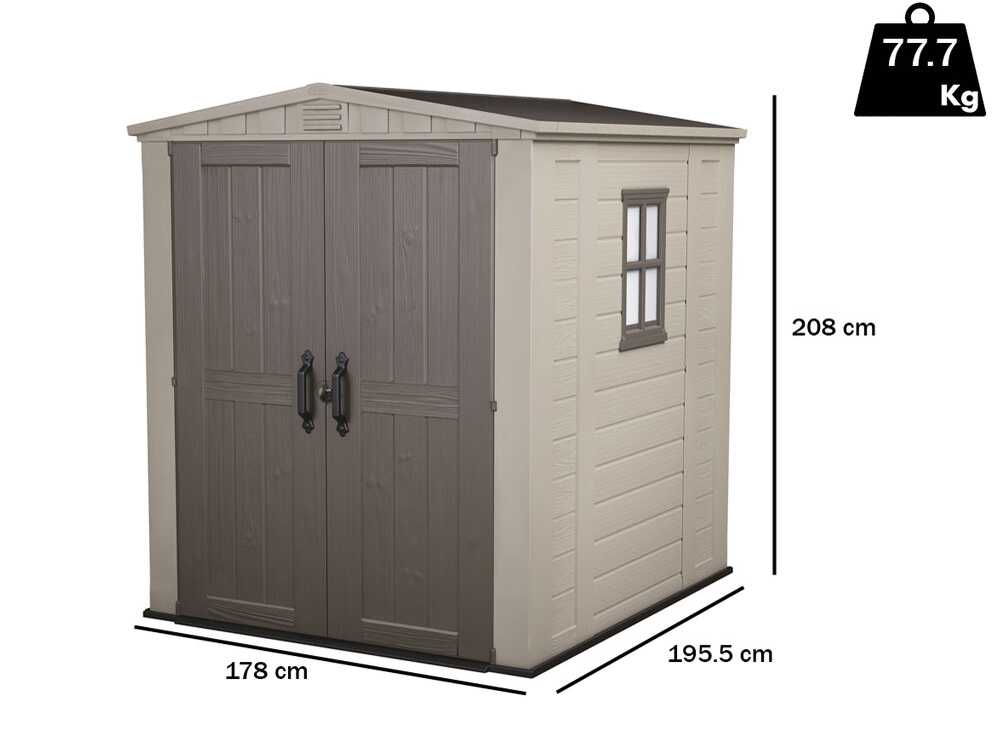 Keter Factor beige - Gartenhaus - mit Seitenfenster - 178x195.5x208 cm