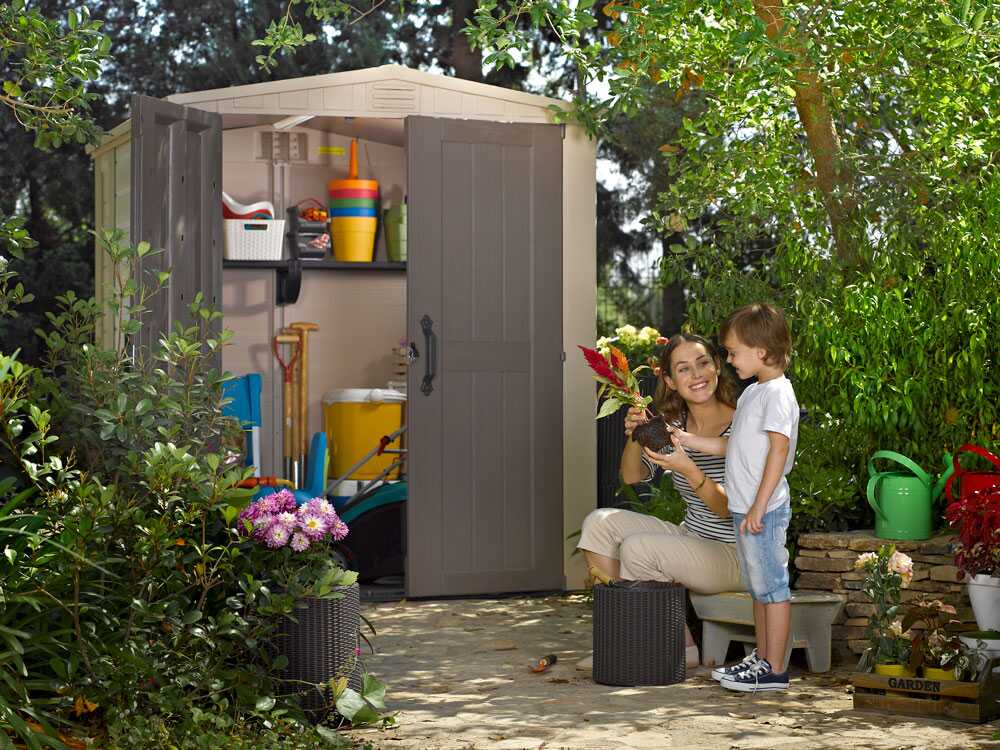 Keter Factor beige - Gartenhaus - mit Seitenfenster - 178x195.5x208 cm – Bild 3