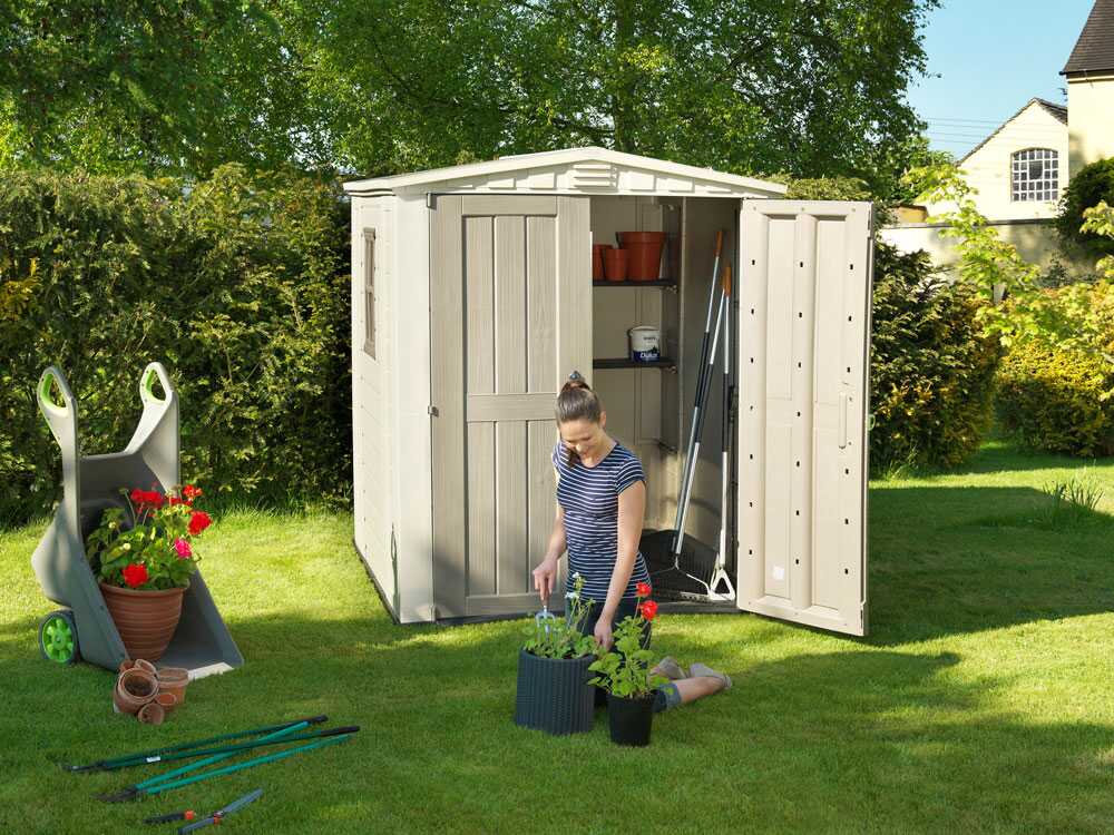 Keter Factor beige - Gartenhaus - mit Seitenfenster - 178x195.5x208 cm – Bild 4