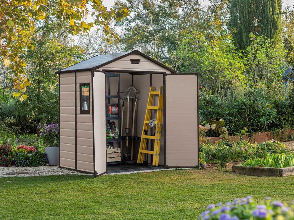 Keter Manor beige - Gartenhaus - mit Seitenfenster - 185x152x226 cm – Bild 4