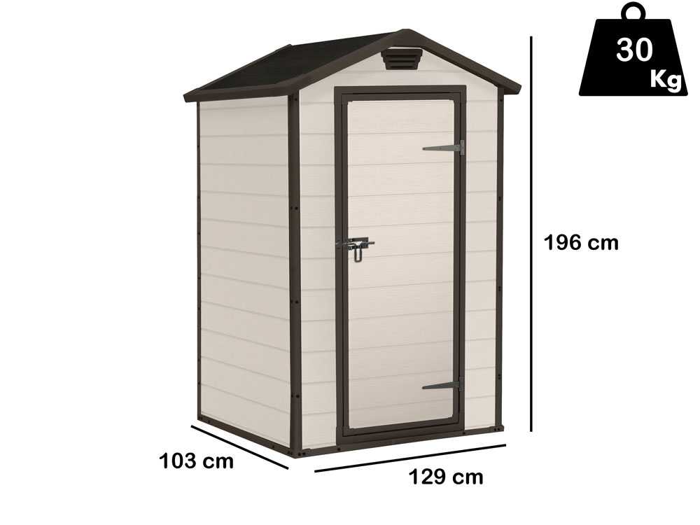 Keter Manor beige - Gartenhaus Schuppen - 129x103x196 cm