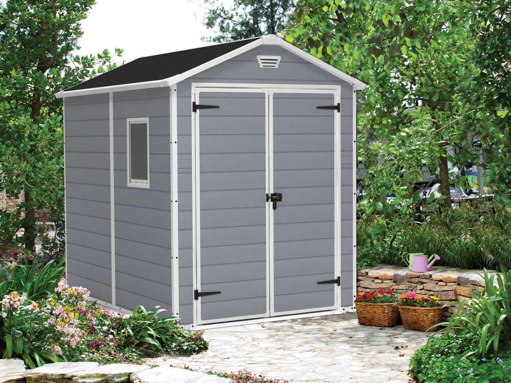 Keter Manor grau - Gartenhaus - mit Seitenfenster - 186x237x227 cm – Bild 4