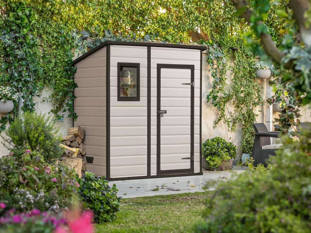 Keter Manor Pent beige - Gartenhaus - Mit Frontfenster - 183.5x111x200.5 cm – Bild 4