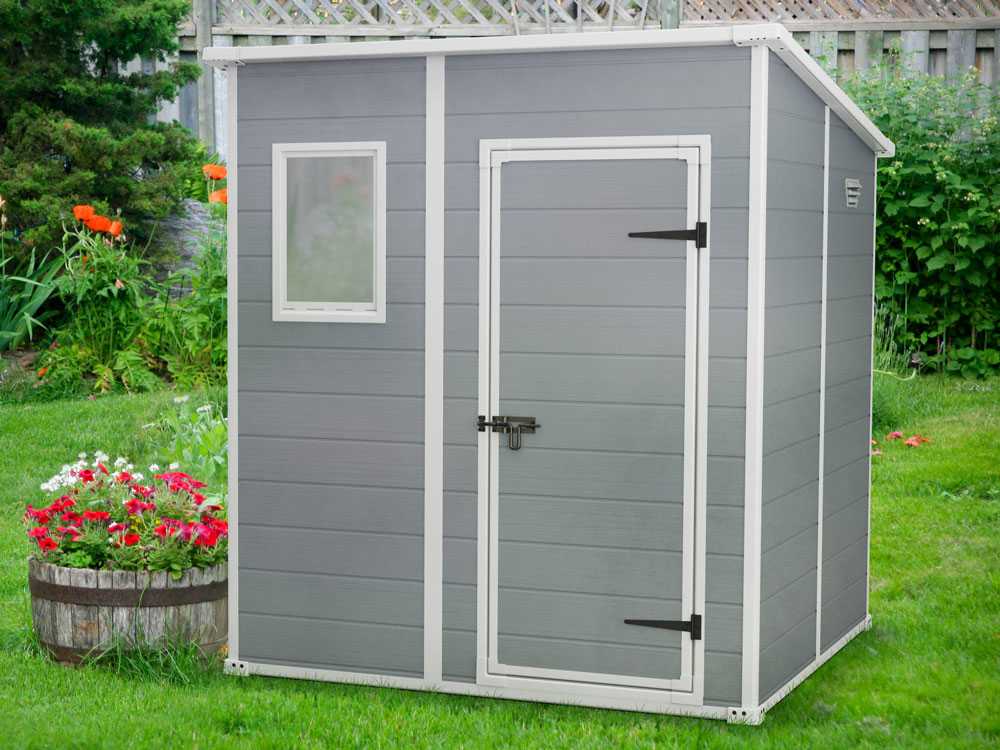 Keter Manor Pent grigio - Gartenhaus - Mit Frontfenster - 183.5x185x200 cm – Bild 3