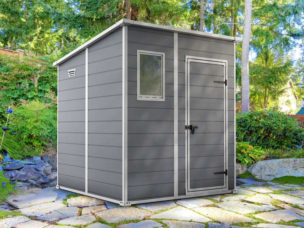 Keter Manor Pent grigio - Gartenhaus - Mit Frontfenster - 183.5x185x200 cm – Bild 4