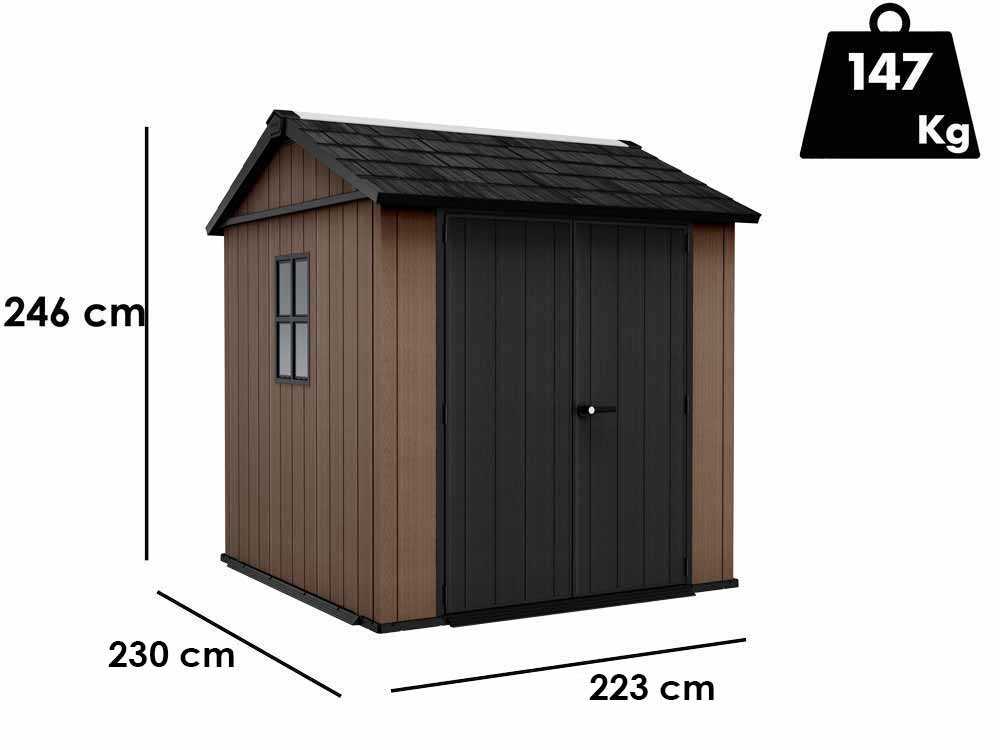 Keter Newton plus 757/775 - Gartenhaus - mit Fenstern - 230x223.8x246 cm – Bild 3