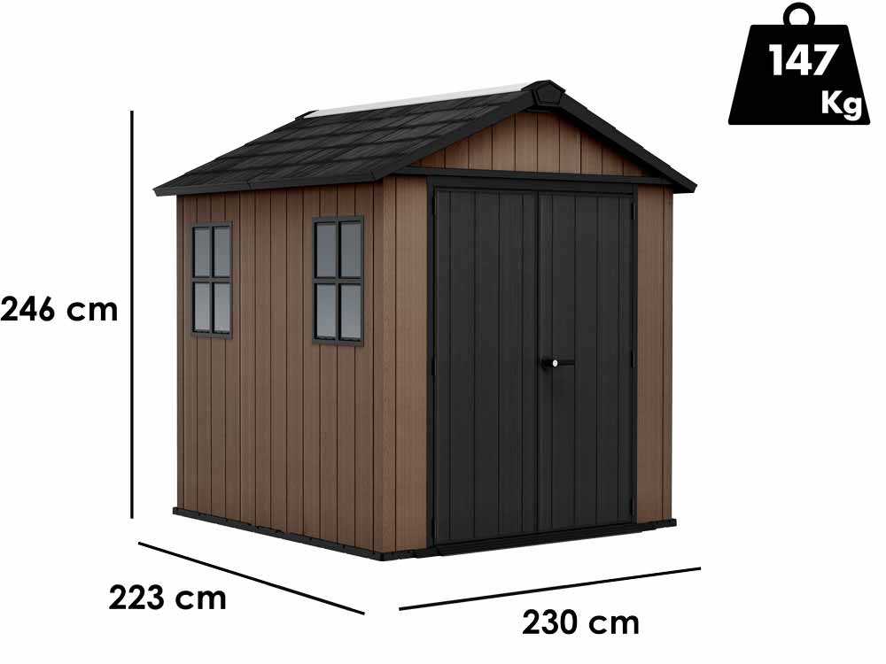 Keter Newton plus 757/775 - Gartenhaus - mit Fenstern - 230x223.8x246 cm – Bild 4