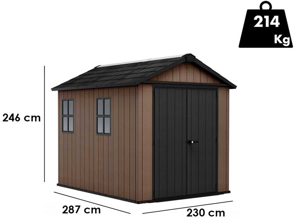 Keter Newton plus 759/975 - Gartenhaus - Mit zweiflügeliger Tür und Fenstern - 230x287x246 cm – Bild 3