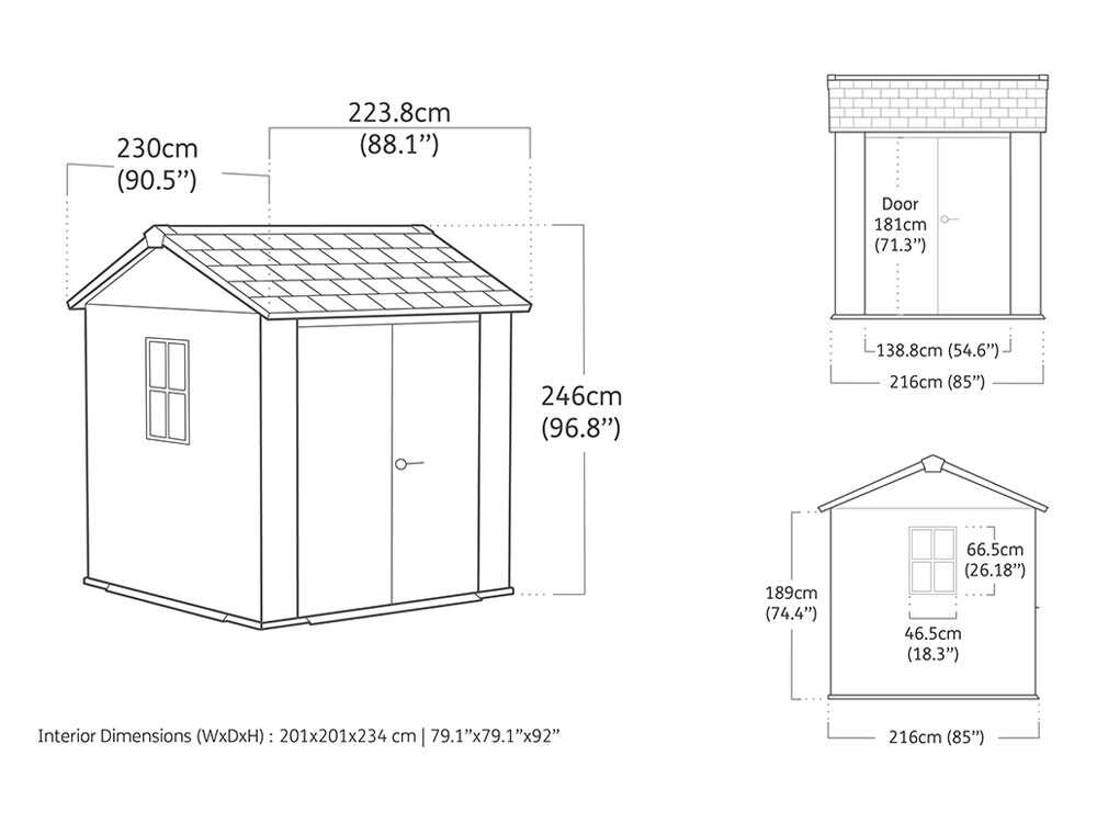 Keter Signature Walnut 757/775 - Gerätehaus - Mit Fenstern - 230 x 223 x 246 cm – Bild 3