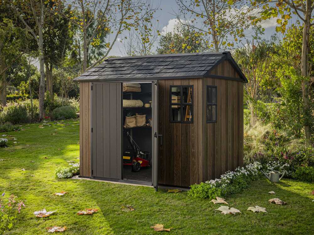 Keter Signature Walnut 759/975 - Gerätehaus - Mit Fenstern - 230 x 287 x 246 cm