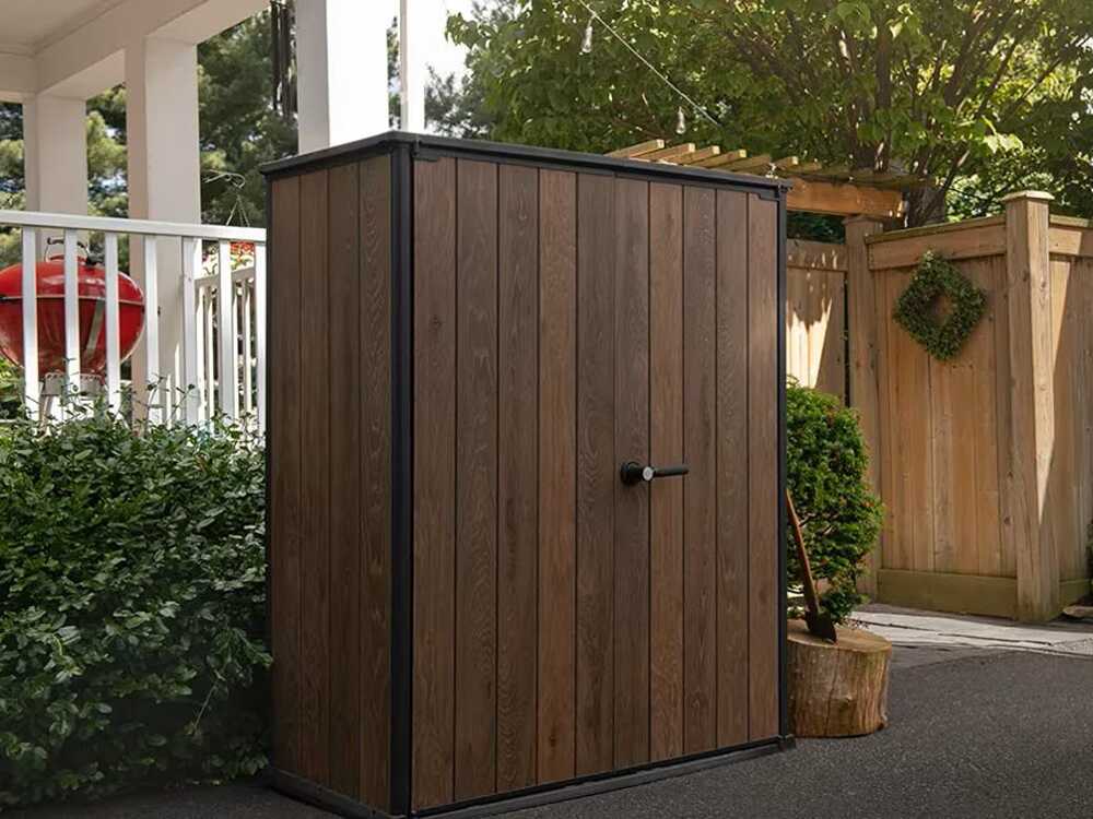 Keter Signature Walnut – Gartengeräteschrank – 140×73×170 cm – Bild 2