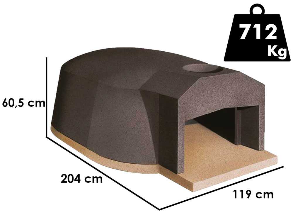 Linea VZ Ercolano - Einbau-Holzbackofen mit Backraum 107x160 cm - Backkapazität 8 Pizzen