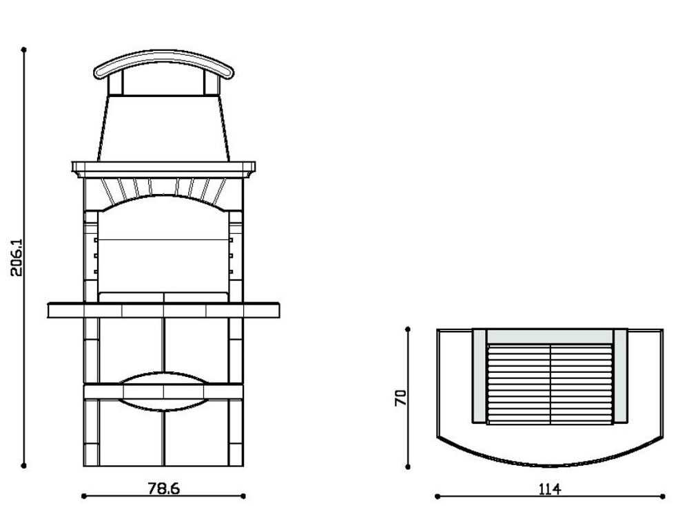 Linea VZ Maiorca - Grillkamin für Holz/Holzkohle – Bild 4