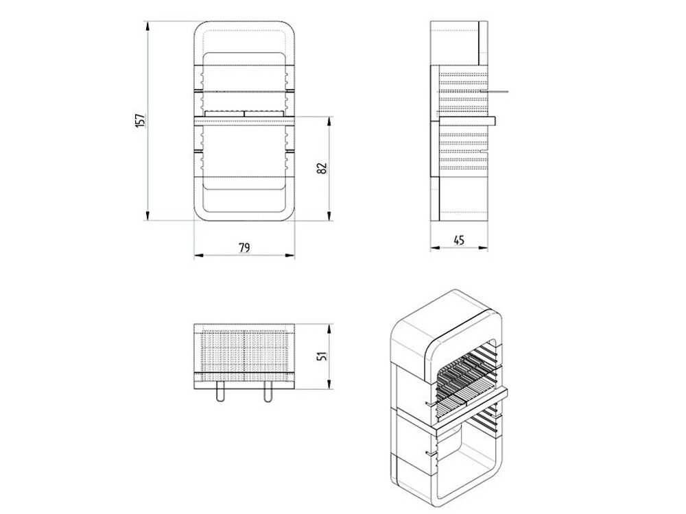 Linea VZ Monopoli - Grillkamin für Brennholz/Holzkohle – Bild 3