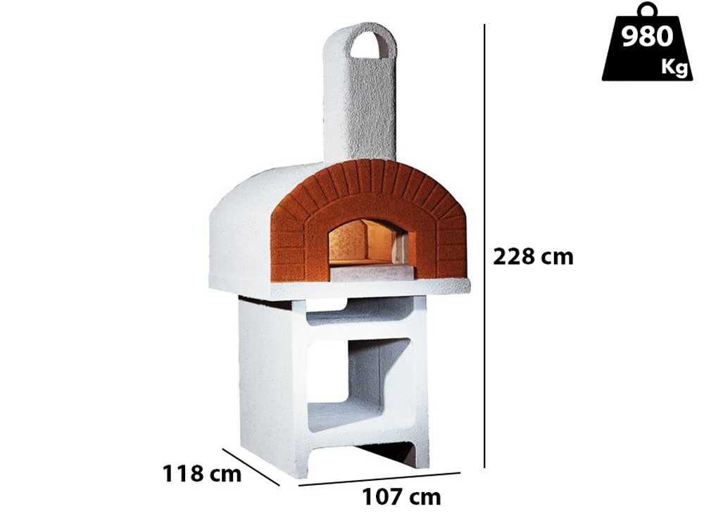 Linea VZ Portici - Holzbackofen für draußen aus Beton - Backfläche 72x70 cm