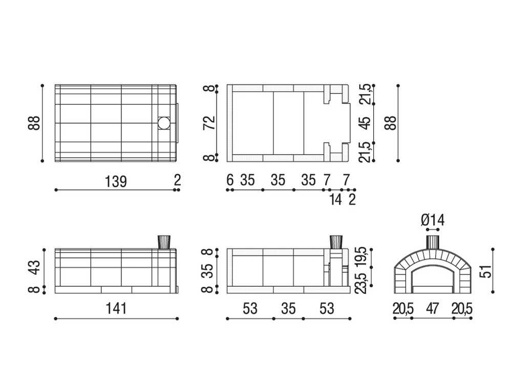Linea VZ Sorrento - Einbau-Holzbackofen mit Backfläche 72x105 cm - Kapazität 5 Pizzas – Bild 3