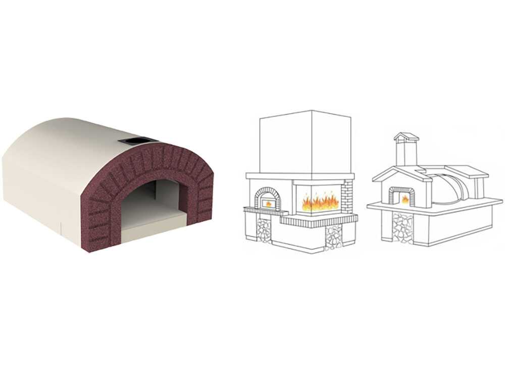 Linea VZ Sorrento - Einbau-Holzbackofen mit Backfläche 72x105 cm - Kapazität 5 Pizzas – Bild 2