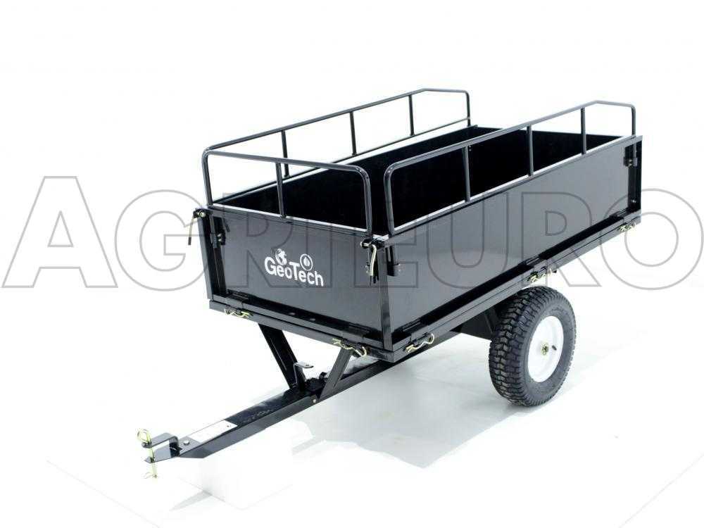 Maxi - kippbarer Anhänger aus Stahl für Rasentraktoren, Heckklappen zum Öffnen – Bild 4