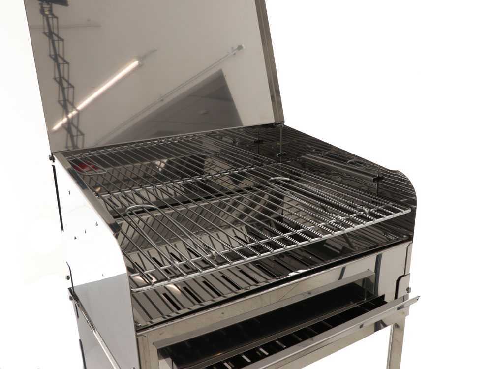 Mille Achille Medium - Handgefertigter Holzkohlegrill aus Edelstahl - 57,5x37cm – Bild 4