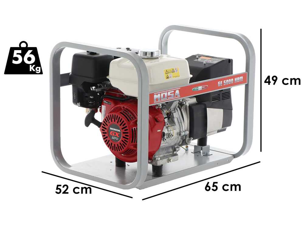MOSA GE 5000 HBM AVR- Benzin-Stromerzeuger mit AVR-Regelung 4.5 kW - Dauerleistung 3.6 kW - 230V - Honda Motor GX270