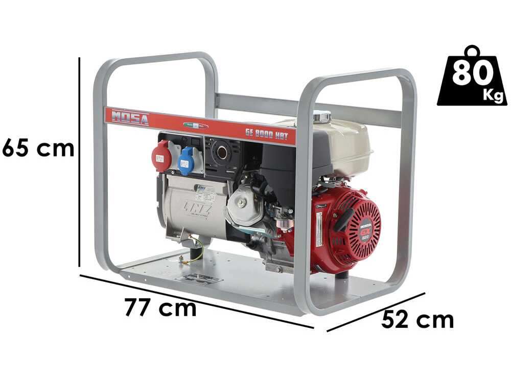 MOSA GE 8000 HBT - Benzin-Stromerzeuger 6.4 KW - 400V - Generator Made in Italy - Honda Motor GX390