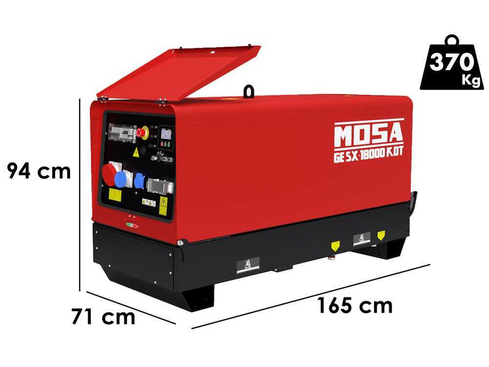 MOSA GE SX 18000 KDT - Diesel-Stromerzeuger, leise, 14.4 kW  Dauerleistung 13,2 kW 400V + ATS - Kohler Motor KDW1003