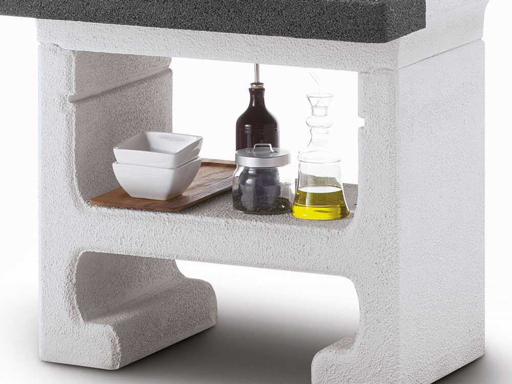 Palazzetti Aral GR - Holzkohle-Grillkamin aus Beton - Grillfläche 53x40 cm – Bild 4