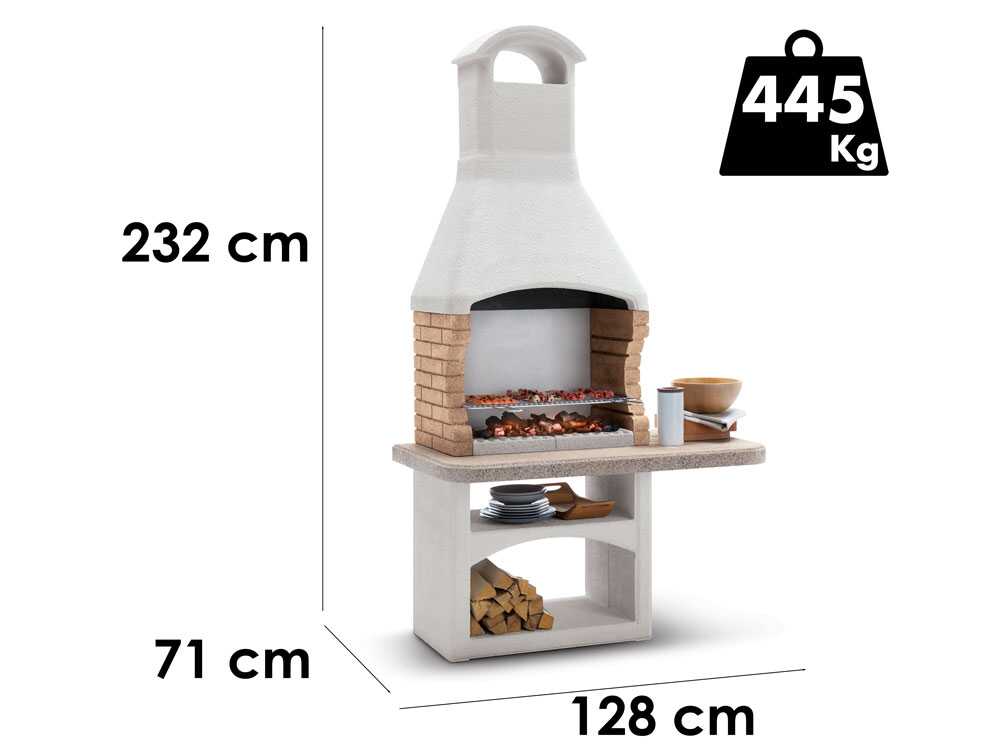 Palazzetti Boavista - Grillkamin aus Beton- Grillrost 68x40 cm